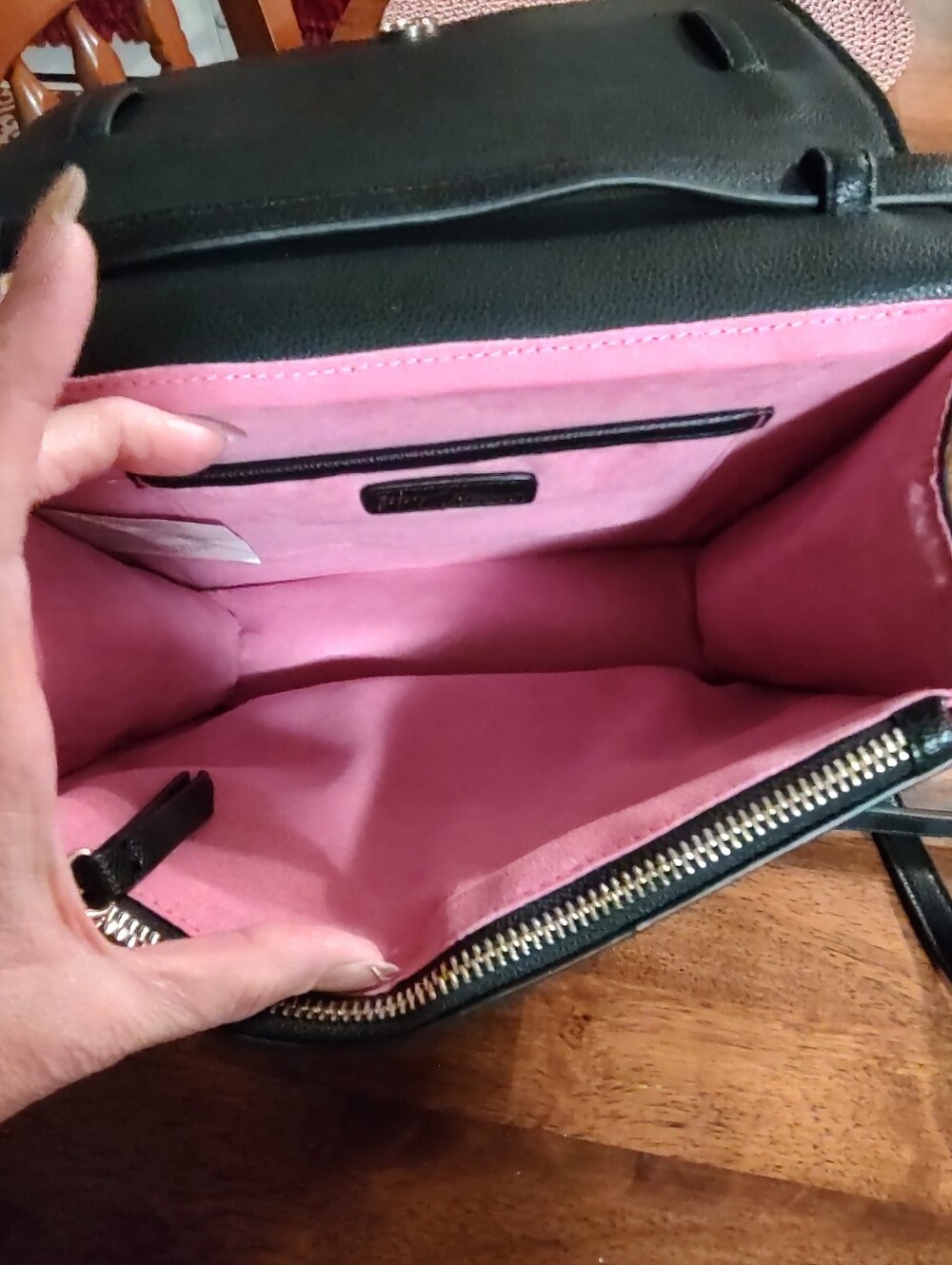 Betsey Johnson Black Leather Crossbody Saddle Bag - Picture 7 of 13